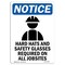 Signmission OSHA Sign, Hard Hats And Safety With Symbol, 14in X 10in Rigid Plastic, 10" W, 14" H, Portrait OS-NS-P-1014-V-13282 - alternate 1